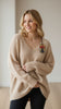 Beige Mohair V-Neck Jumper