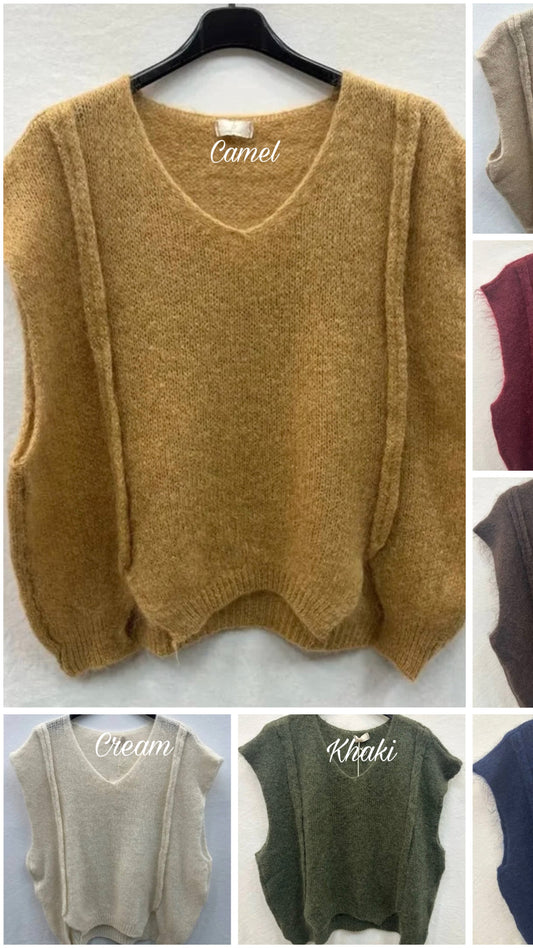 Sleeveless mohair jumper
