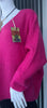 Oversized Mohair V-Neck Jumper - raspberry pink / fuchsia