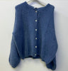 Mohair cardigan - cornflower blue, navy, royal blue and denim blue