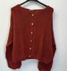 Mohair cardigan - rust, camel, chocolate brown and burgundy