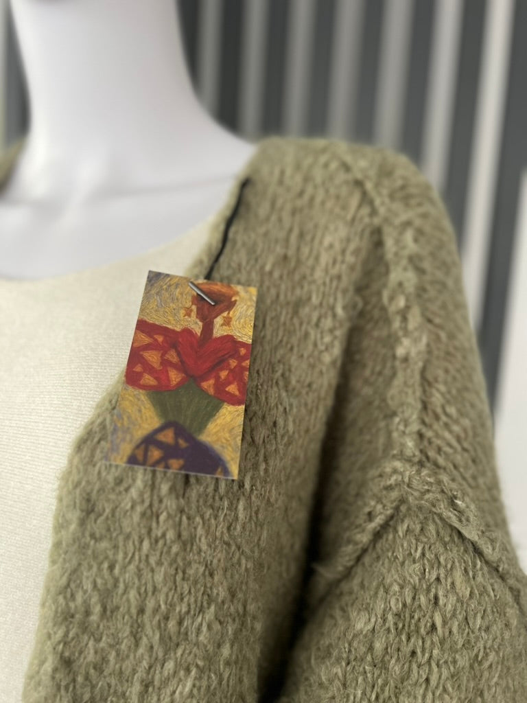 Olive green / khaki fluffy warm cardigan