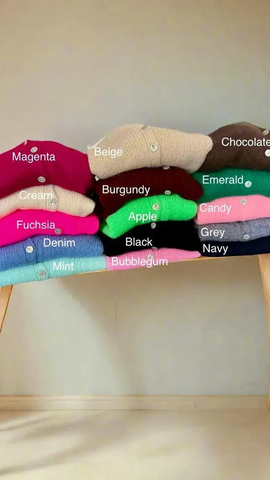 15colours mohair mix cardigan with buttons