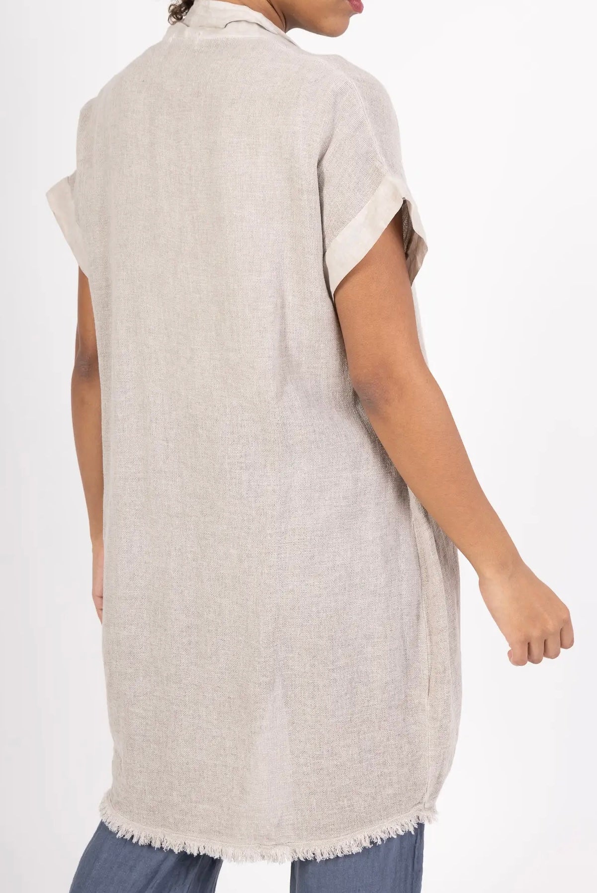 Long oversized cardigan linen vest - 4 colours
