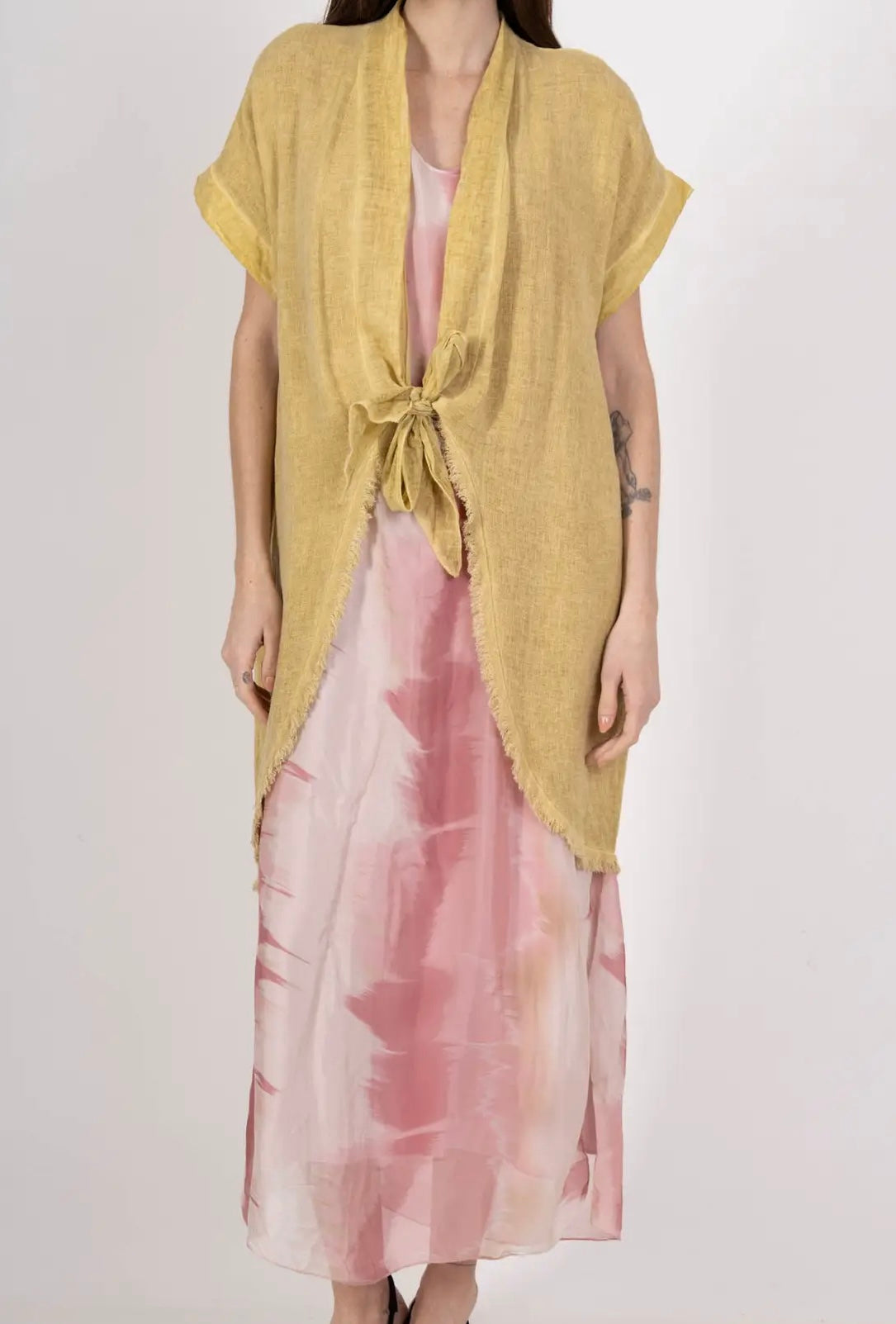 Long oversized cardigan linen vest - 4 colours
