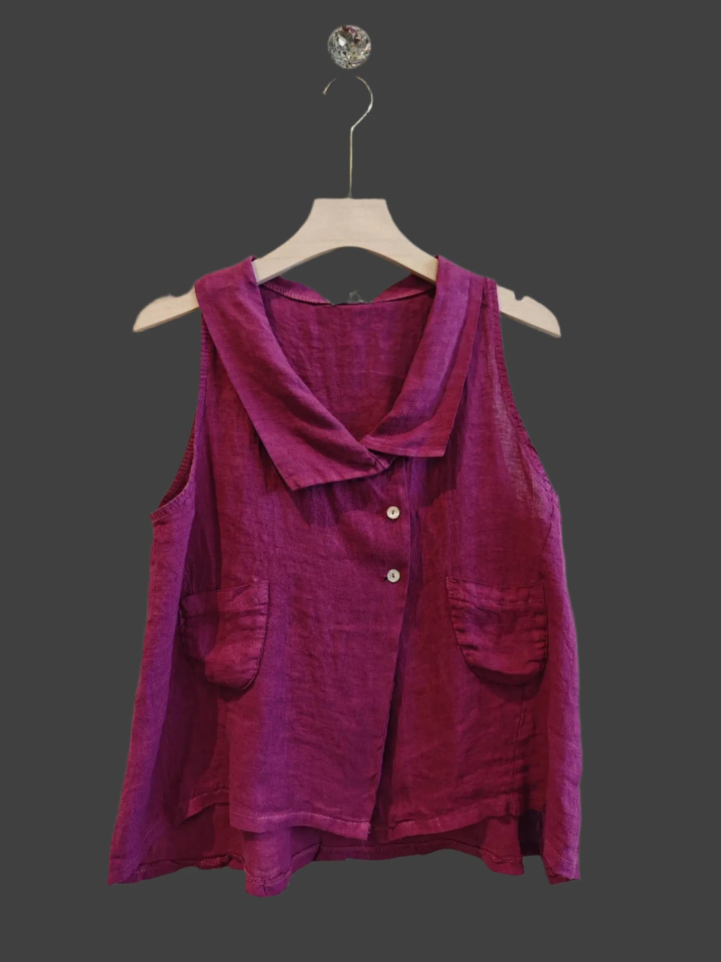 Made in Italy collar top vest - 9 colours