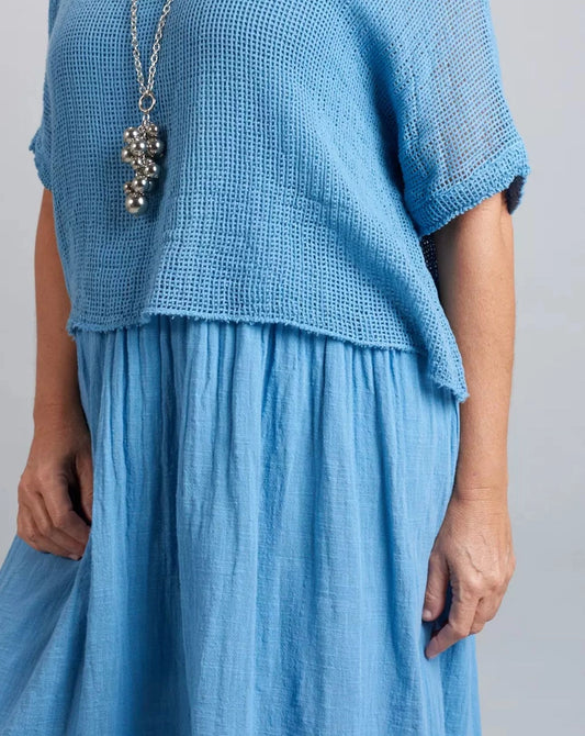 Linen dress - sky blue