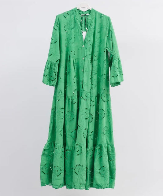 Linen dress, embroidered dress, 4 colours