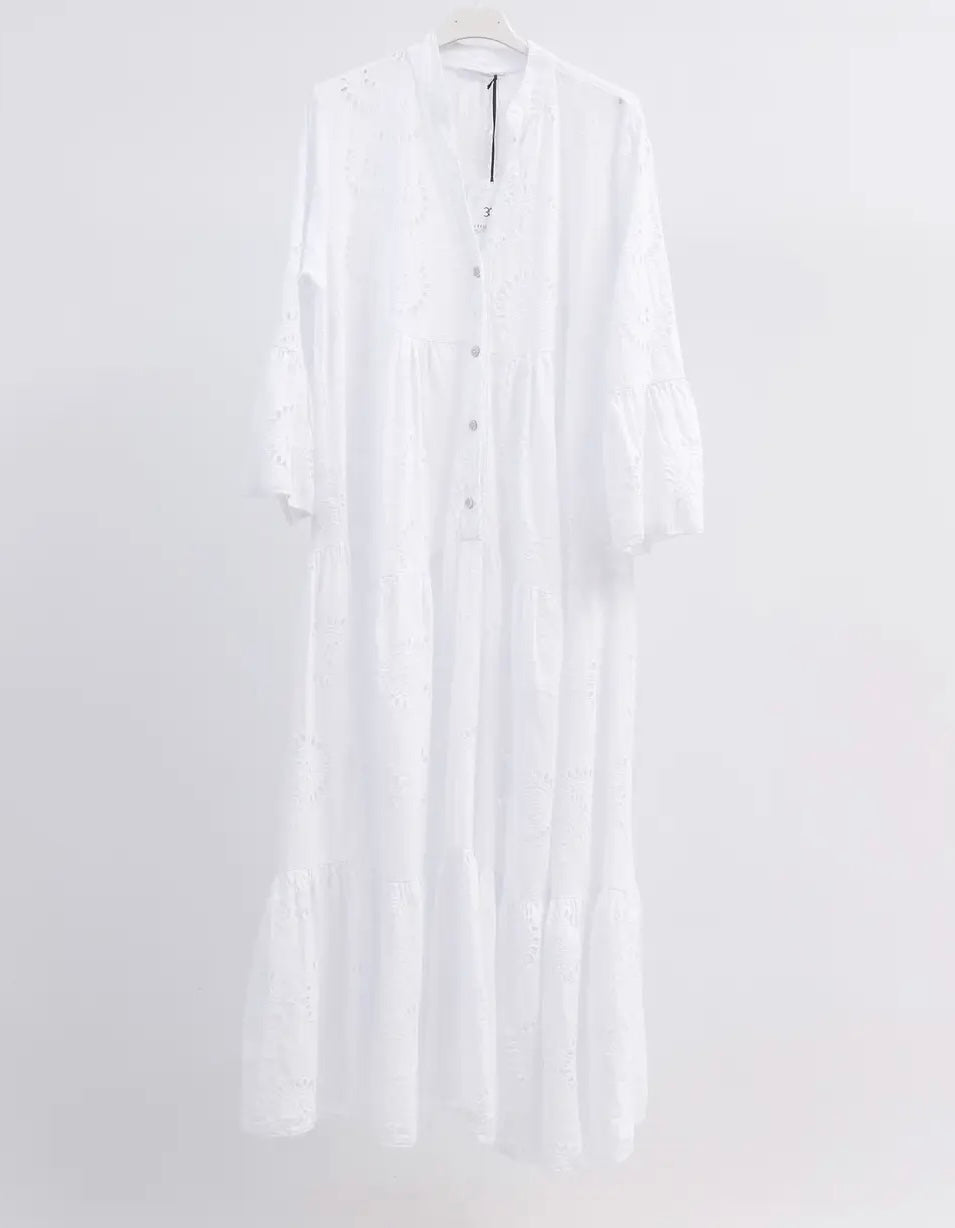 Linen dress, embroidered dress, 4 colours