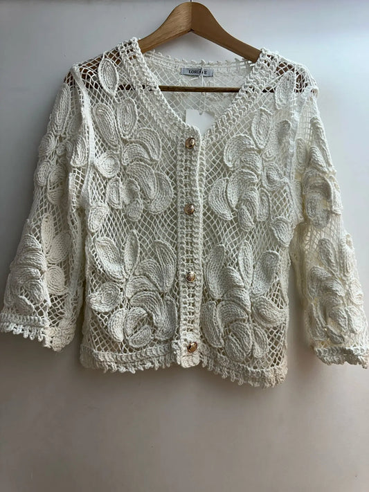 White bohemian crochet vest