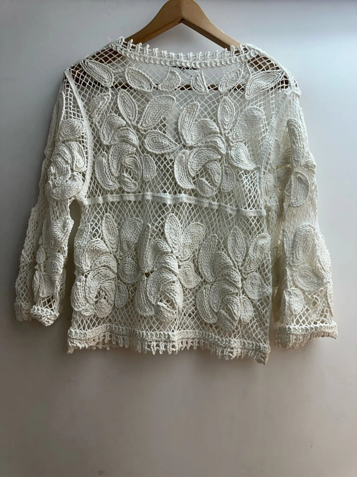 White bohemian crochet vest