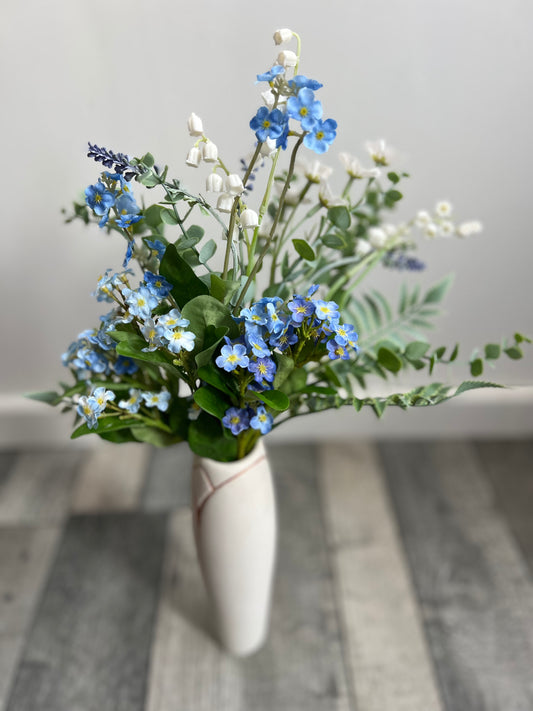 Floral arrangement, Forget-me-not and Lily of the Valley realistic flowers