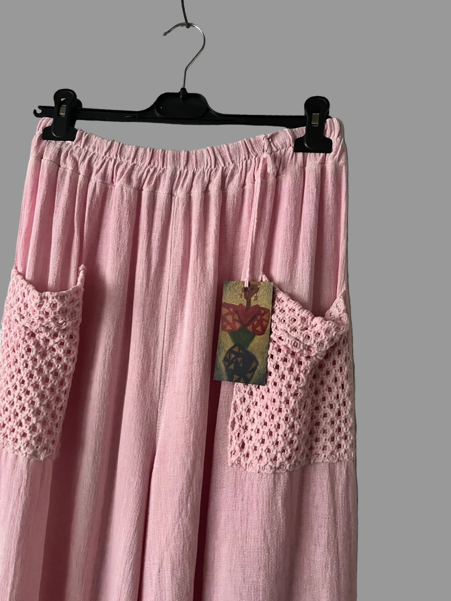 Pink linen trousers