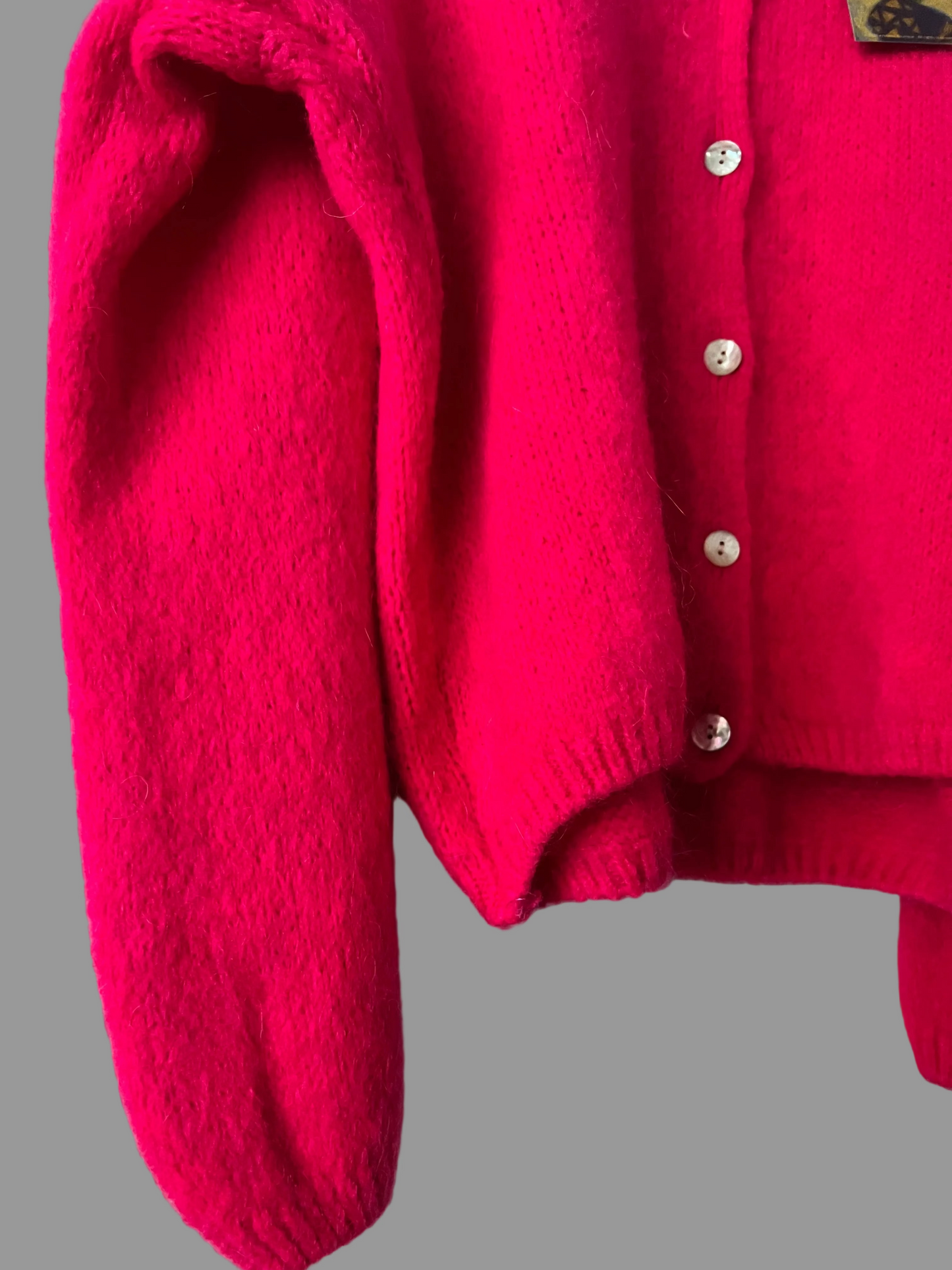 Neon pink alpaca cardigan