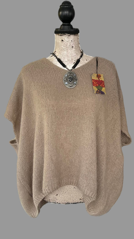 Mocha mohair oversized sleeveless jumper
