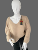 Beige Mohair V-Neck Jumper