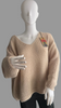 Beige Mohair V-Neck Jumper