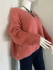 Oversized Mohair V-Neck Jumper - rose pink