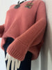 Oversized Mohair V-Neck Jumper - rose pink
