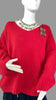 Oversized Mohair V-Neck Jumper - red