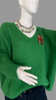 Oversized Mohair V-Neck Jumper - emerald green