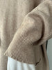 Oversized Fine Knit Jumper Relaxed Fit Beige Plus size Sweater with Pockets