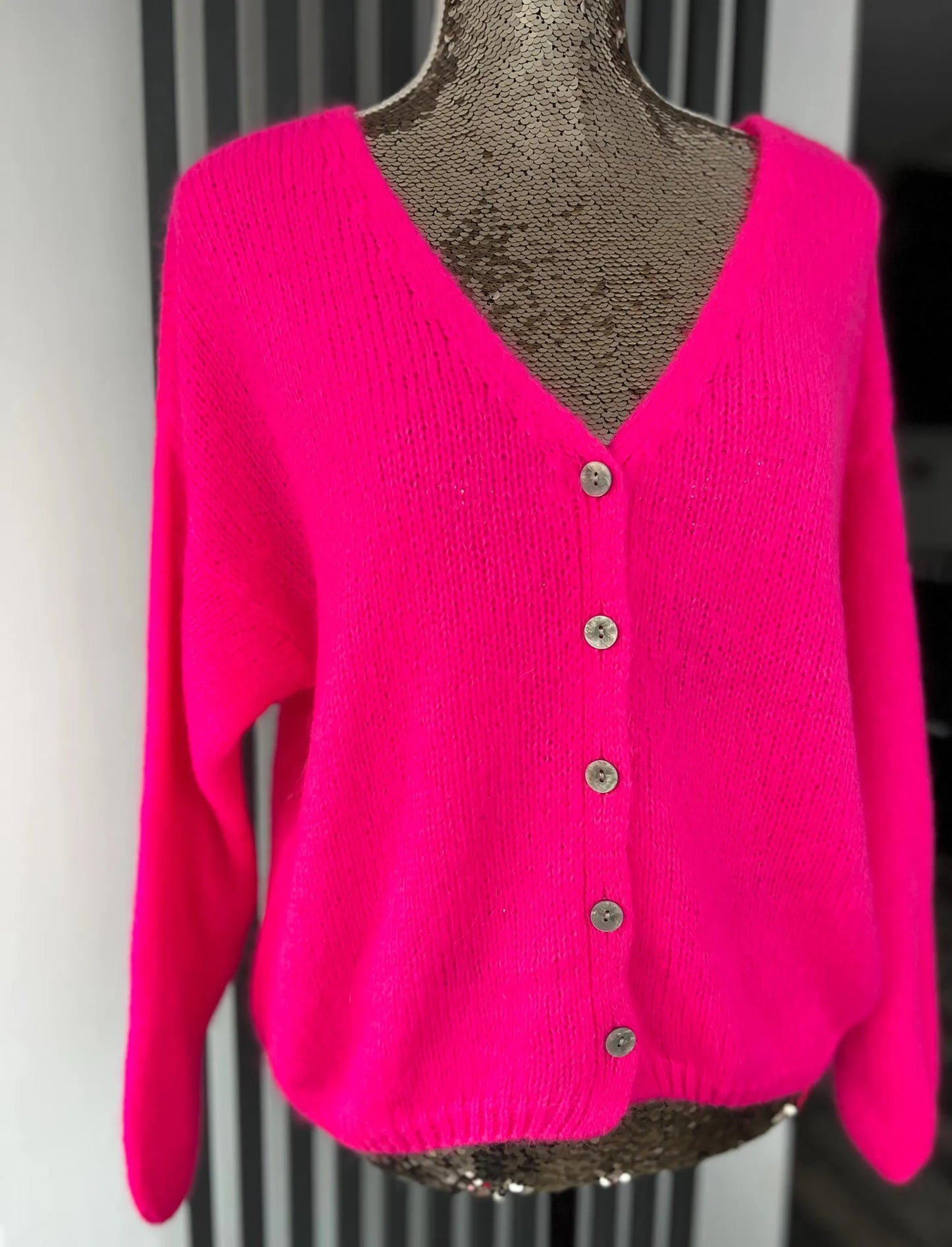 Mohair cardigan - fuchsia