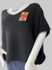Black mohair v-neck sleeveless jumper