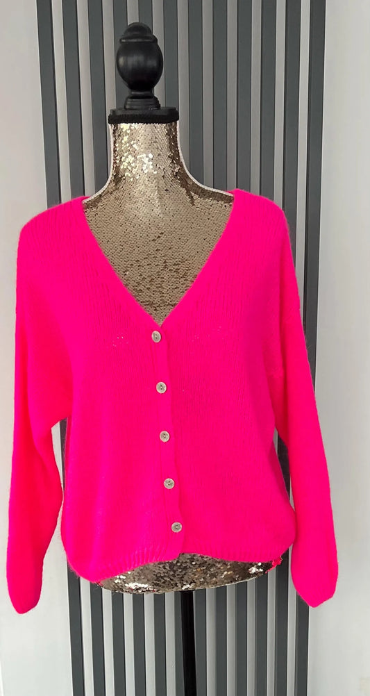 Mohair cardigan - fuchsia