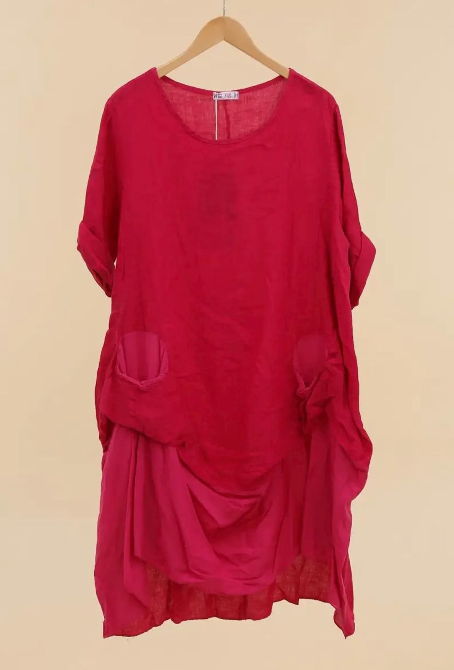 Made in Italy linen dress - fuchsia