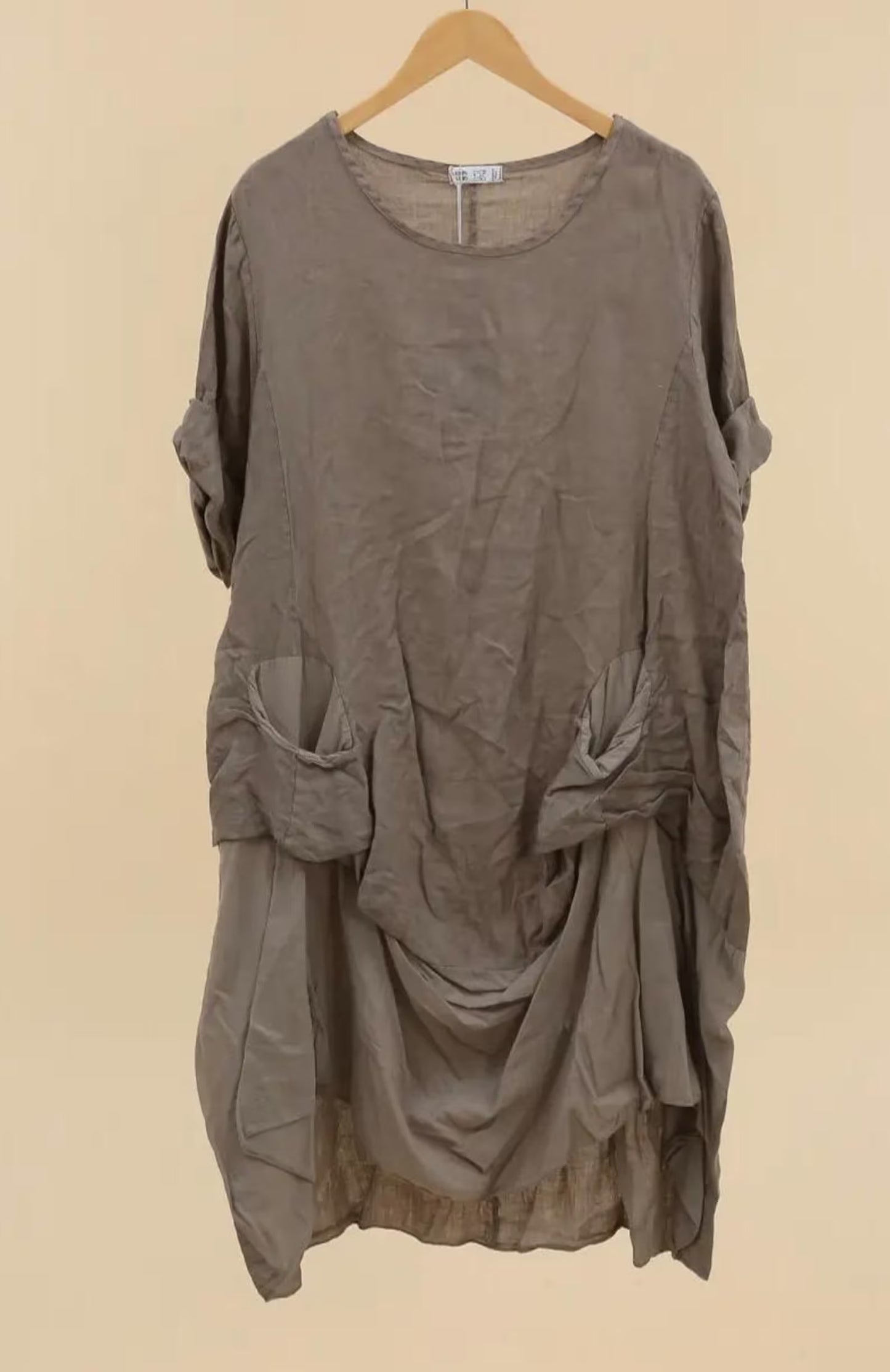 Made in Italy linen dress - mocha