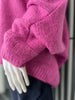 Oversized Mohair V-Neck Jumper - lilac