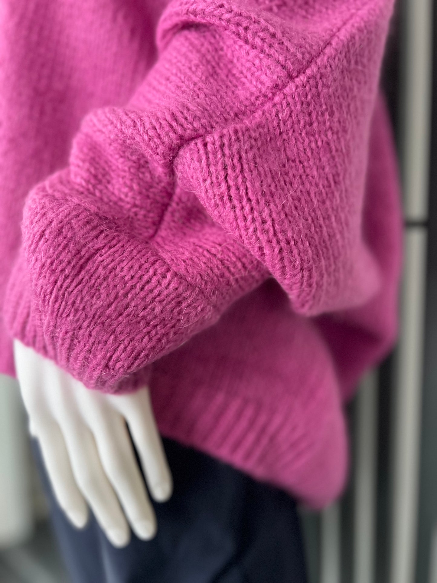 Oversized Mohair V-Neck Jumper - lilac