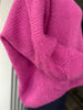 Oversized Mohair V-Neck Jumper - lilac