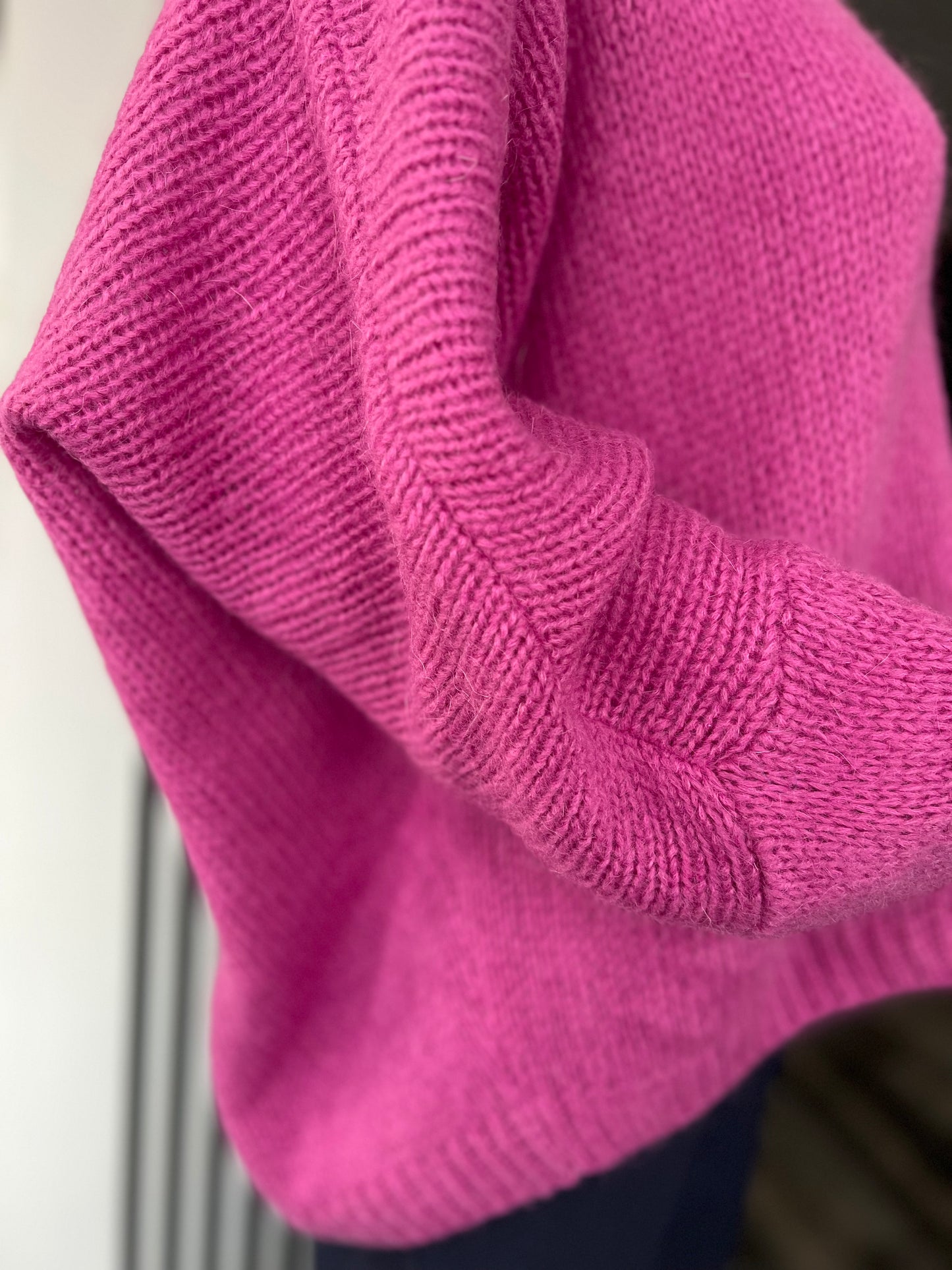 Oversized Mohair V-Neck Jumper - lilac