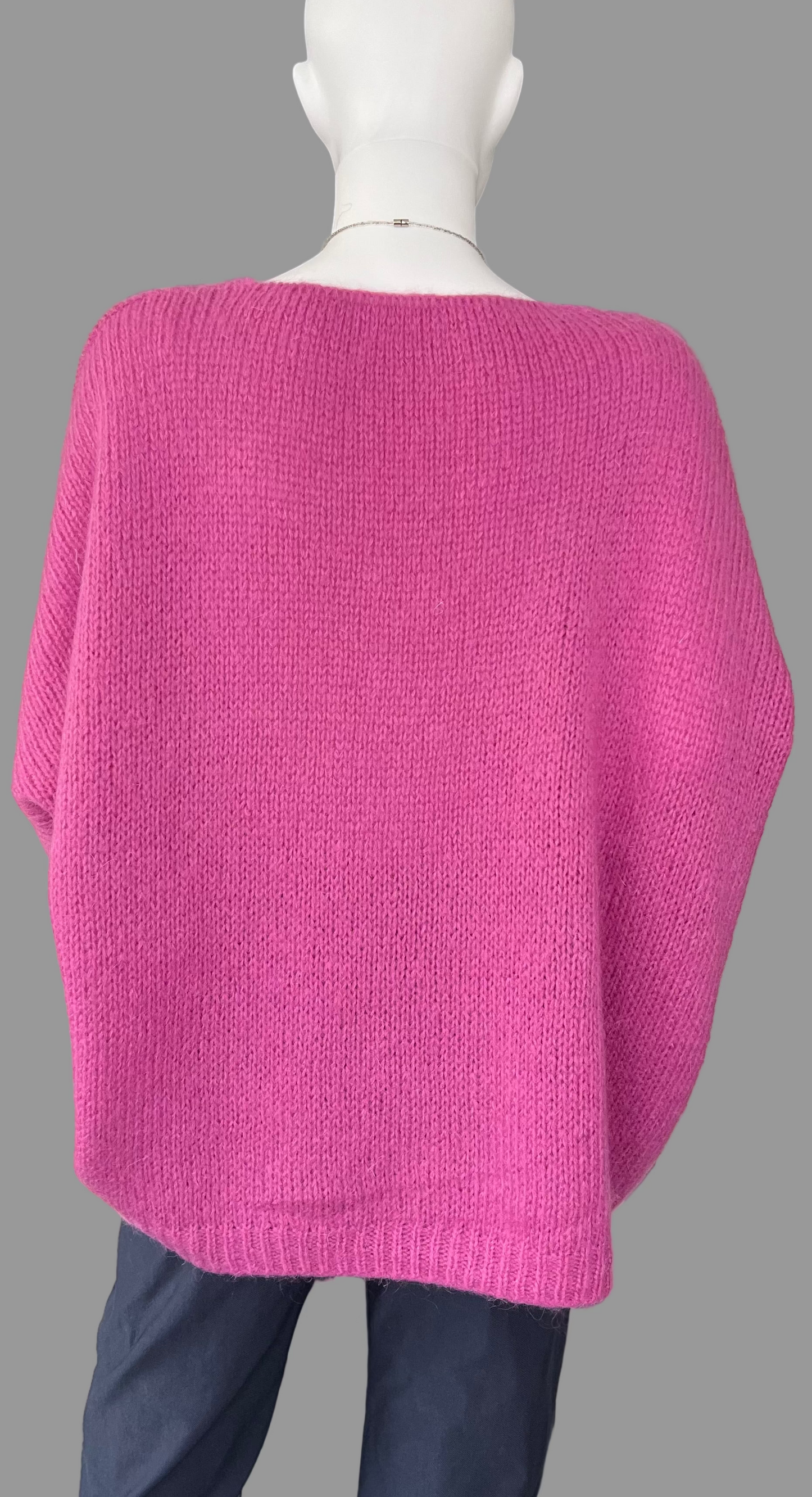 Oversized Mohair V-Neck Jumper - lilac
