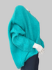 Oversized Mohair V-Neck Jumper - turquoise