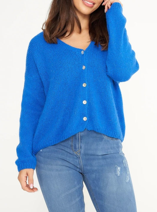 Mohair cardigan - royal blue