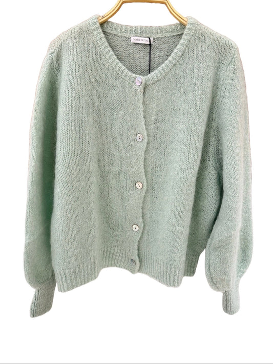 Alpaca knit cardigan - mint
