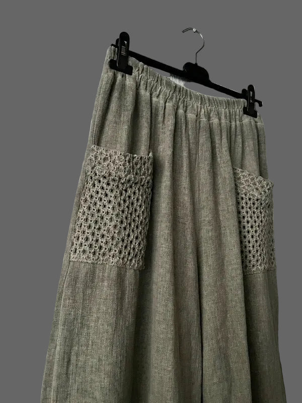 Khaki linen trousers