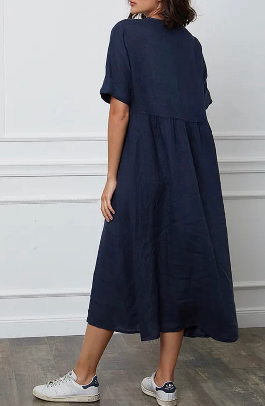 Made in Italy linen dress - navy