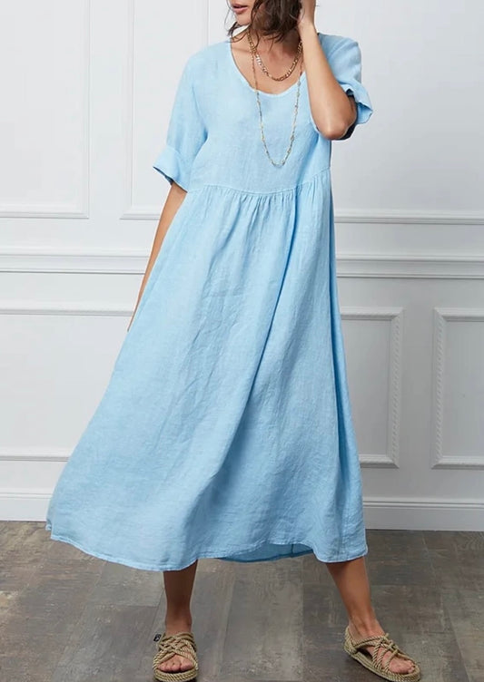 Made in Italy linen dress - sky blue