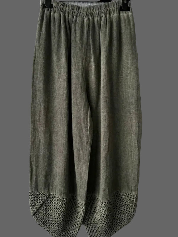 Khaki linen trousers