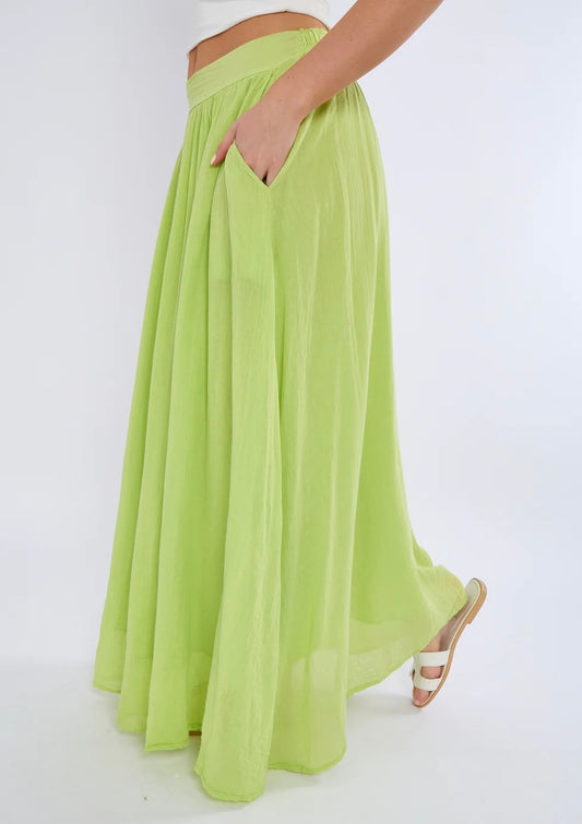 Side pockets maxi skirt