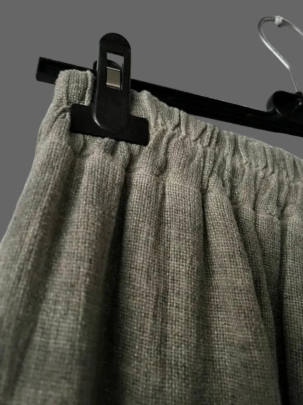 Khaki linen trousers