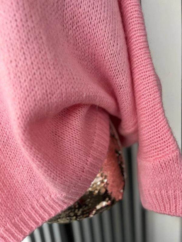 Baby pink sweater, v-neck mohair jumper