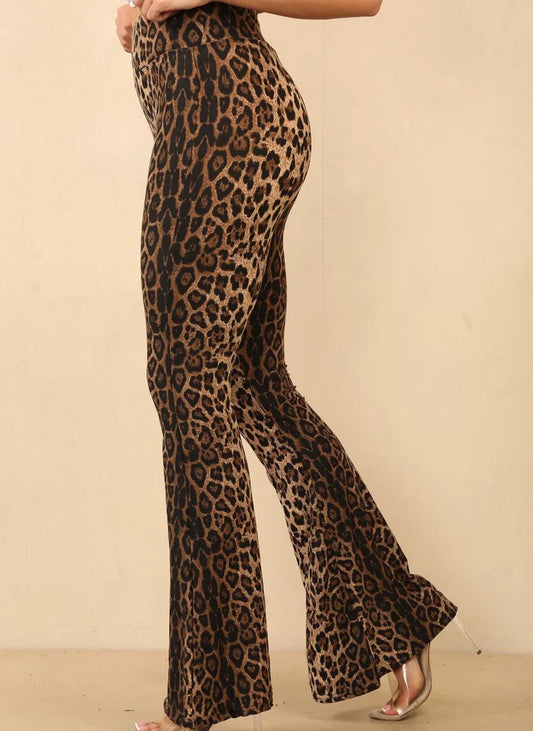 Animal, leopard print flare leggings