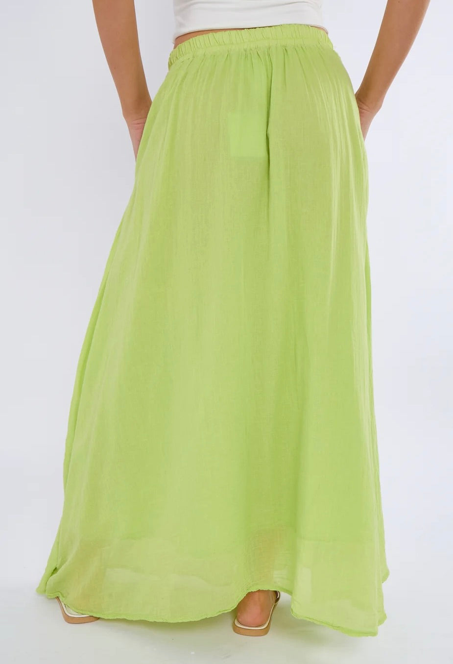 Side pockets maxi skirt