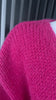 Oversized Mohair V-Neck Jumper - raspberry pink / fuchsia