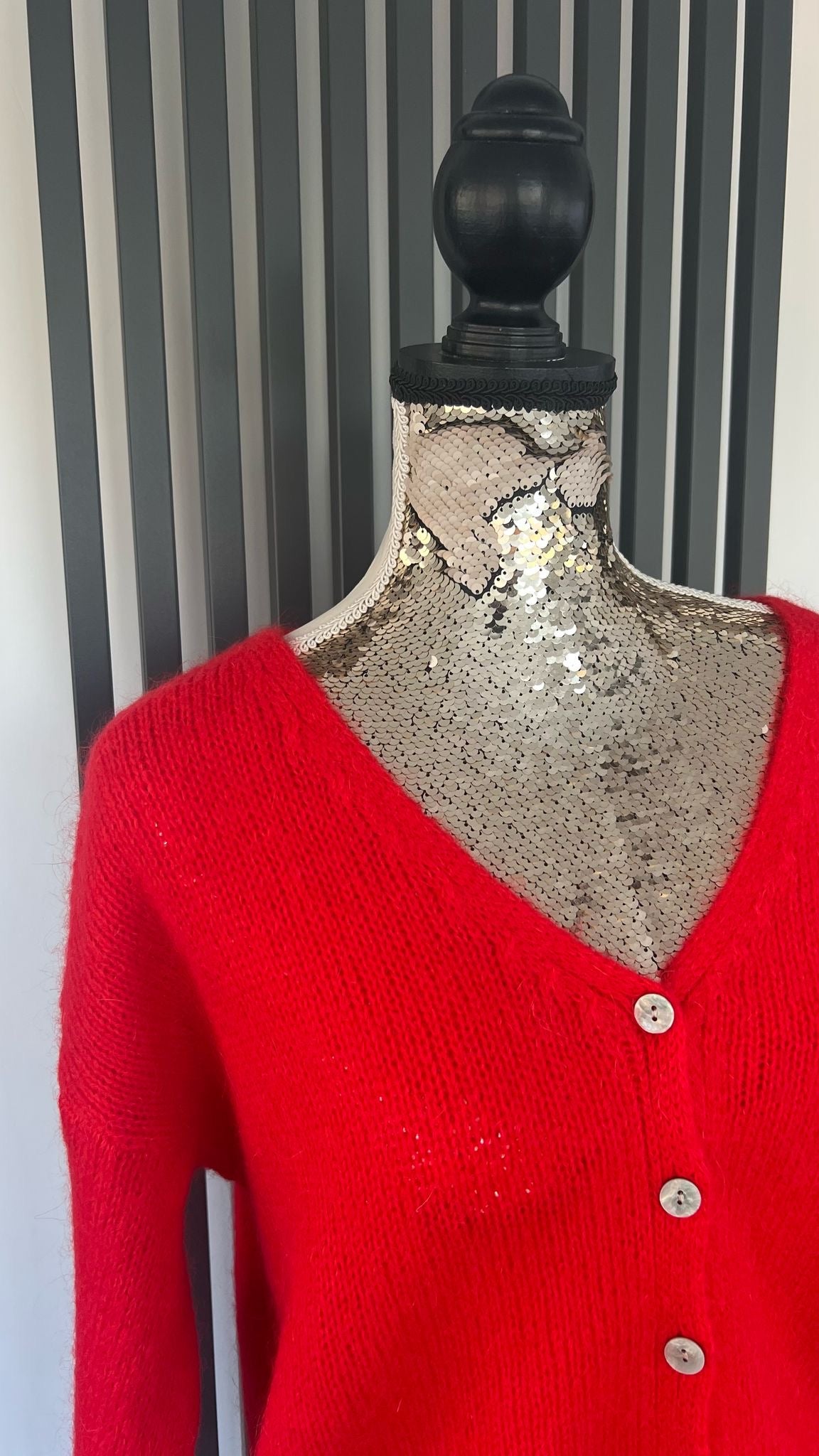 Mohair cardigan - red